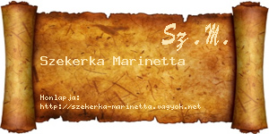 Szekerka Marinetta névjegykártya